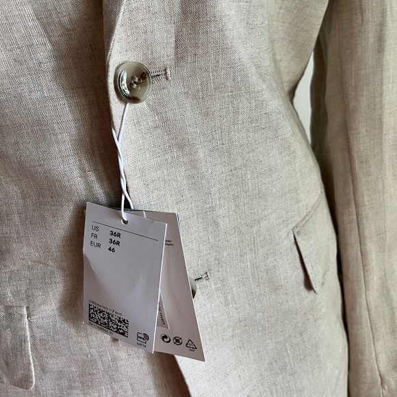 H&M Light Beige Men's Blazer Size 36R - Picture 4 of 5